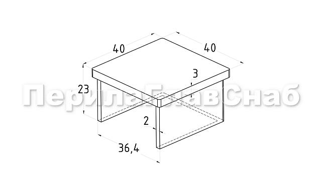 Заглушка для поручня с пазом 40x40 мм, полированная, хром (AISI 304) k547 2
