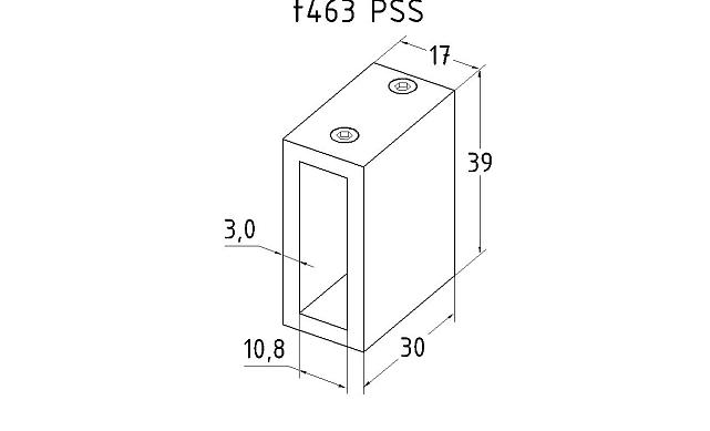 Коннектор стена-труба полированный для прямоугольного трека (трубы) 30х10 мм t463 PSS 2