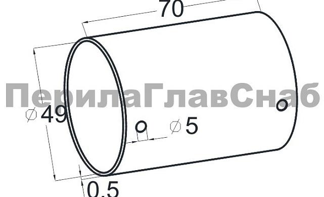 Соединитель для круглого пластикового поручня Ø50.8, золото k260-88 3