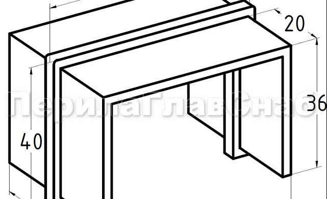 Соединитель для поручня с пазом 40х60 мм, полированный (AISI 304) k541 2