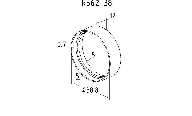Соединитель-кольцо для 38,1 мм, полированный, AISI 304 k562-38 3