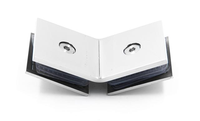 Коннектор для душевой стекло-стекло 135°, нержавеющая сталь AISI 304, полированная t736 PSS 4