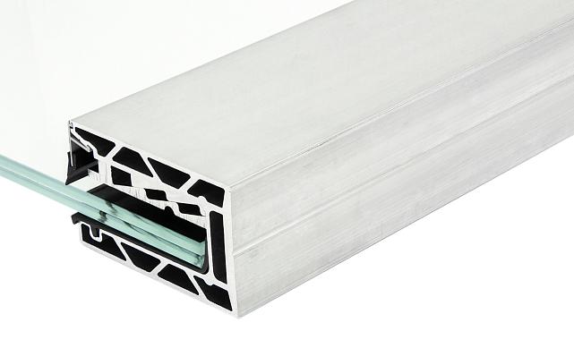 Комплект профиля зажимного для стекла 16мм и 8+8 , без отверстий, НЕАНОД. алюминий 100х60мм, т100-4-16  6