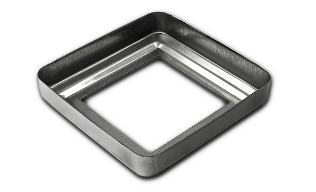 Низ стойки фигурный под трубу 50х50 мм, 83х83х0.5 мм, высота 17 мм, полированный (AISI 304) k375 3