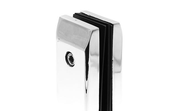 Стеклодержатель напольный 50х50х190 мм, литой, плоский, для стекла 10-12 мм, нержавеющая сталь AISI 304, полированная k275-2 10