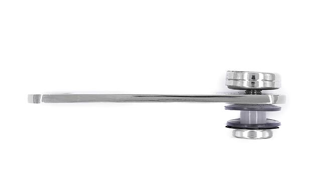 Стеклодержатель пластинчатый 2хМ8 (половинка), по центрам 85х5 мм, полированный, шайбы 5 мм штамп., под стекло 6-12 мм, (AISI 304) k023-1/2 4