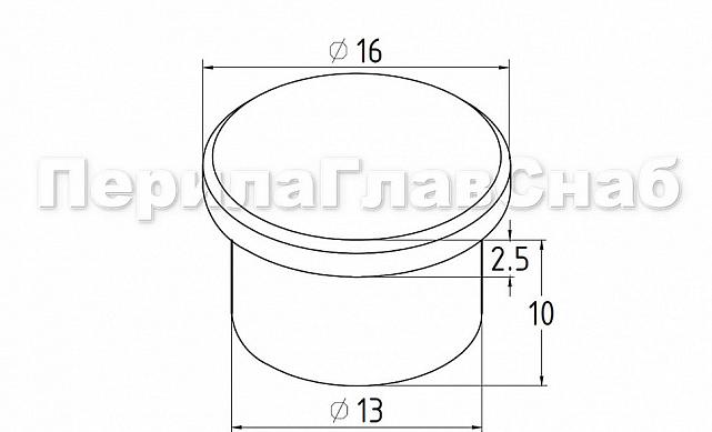 Заглушка точеная для трубы Ø16 мм полированная (AISI 304) k040-3  2