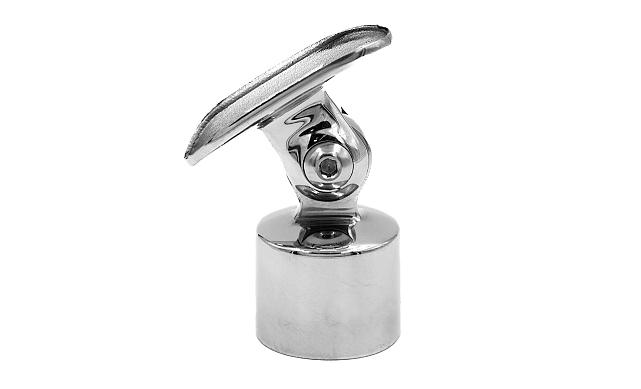 Наконечник наружный на стойку Ø25.4 мм, с регулируемым ложементом под трубу Ø38.1 мм, литой, полированный, нержавеющий AISI 304, k326 5