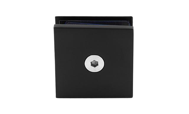  Коннектор для душевой кабины стена-стекло 45х45, вырез 67, цинк, черный t730 BZn 6