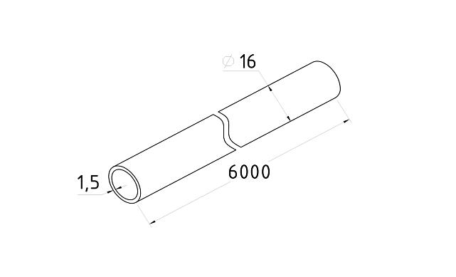 Труба круглая нержавеющая AISI 201, Ø16х1.5х6000 мм, полированная 600GRIT k813 2