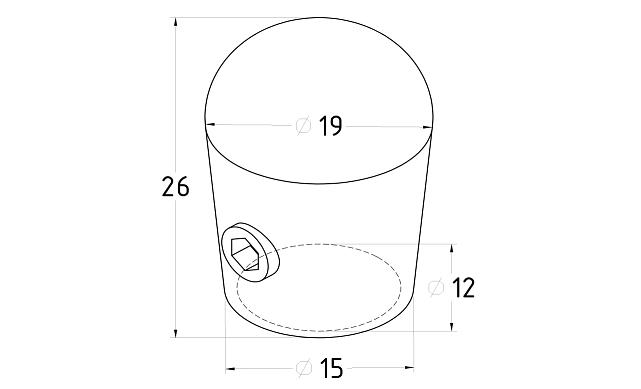 Заглушка для трубы "капля" Ø12 мм, нержавеющая сталь AISI 304, полированная k226-12 2
