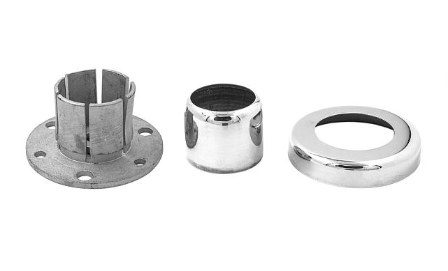 Цанга Ø38.1 мм, низ 8х82 под анкер 8 мм, (AISI 316), (для установки на деревянную ступень, бетон, крепление на 3 анкера М8) k026-3 4