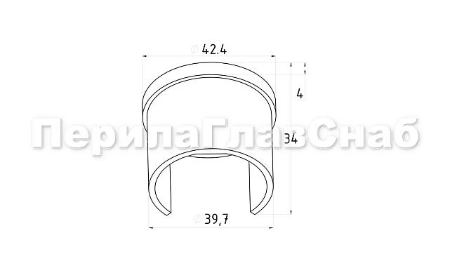 Заглушка с пазом на трубу Ø42.4 мм шлифованная (AISI 304) k099-2 3