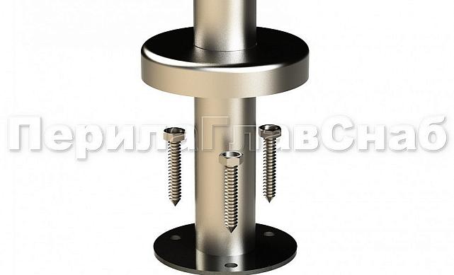 Готовая стойка Ø38,1х950 мм деревянная, со вставками из нержавеющей стали 2х100 мм базовая k741 6