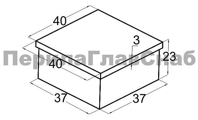 Заглушка для профильной трубы 40х40 мм, литая, полированная, под золото Фk224-88 2