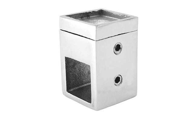 Ригеледержатель под квадратный ригель 15х15 мм, полированный, (AISI 304) k266-3 4