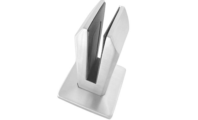 Стеклодержатель литой напольный, плоский 45х50х160 мм, шлифованный, без сверления стекла (AISI 304) Фk275-5-2 3