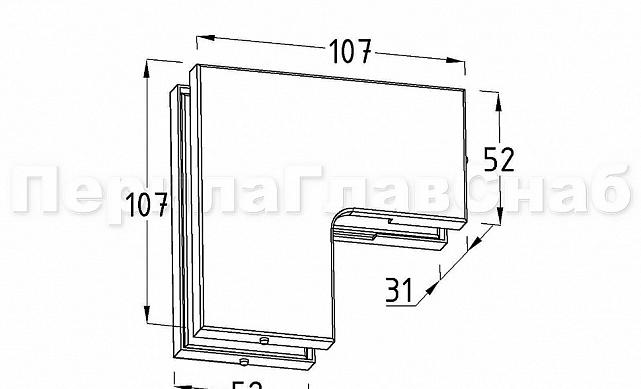 Фитинг угловой большой, полированный t160 PSS 2
