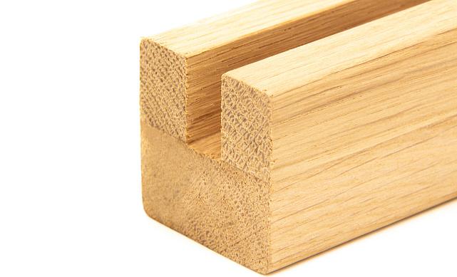 Дубовый поручень 40х40 некрашеный С ПАЗОМ, Премиум Ф-1077 2