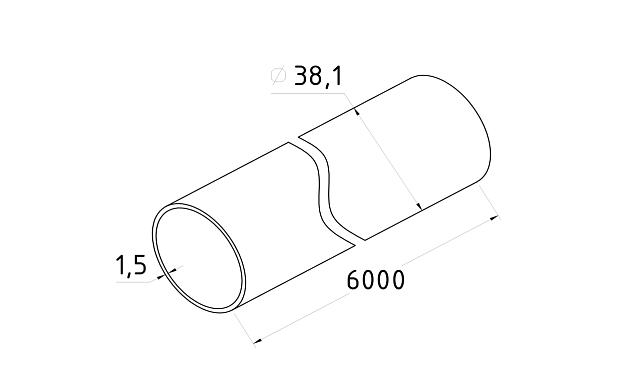Труба круглая нержавеющая AISI 304, Ø38.1x1.5х6000 мм, полированная k854 2