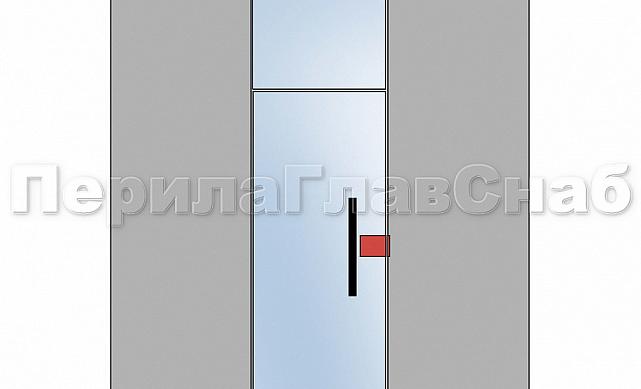 Замок для стеклянной двери вертикальный с ответной частью на стену и пол, шлифованный, вырез 15 t135 SSS 3