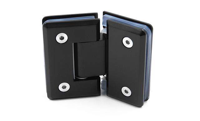 Петля для душевой стекло-стекло 90х55 мм, 135°, цинк, черный t302 BZn 6