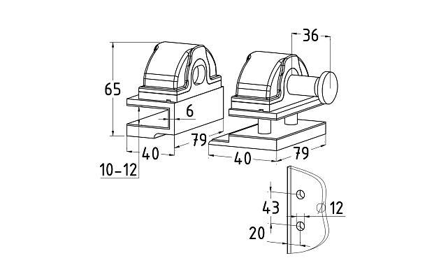 Защелка зажимная, полированная, AISI 304 t156 PSS 2