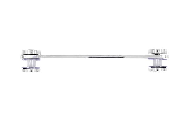 Стеклодержатель пластинчатый 3хМ8, по центрам 170х5 мм, полированный, шайбы 5 мм штамп., под стекло 6-12 мм, AISI 316 k023-8 5