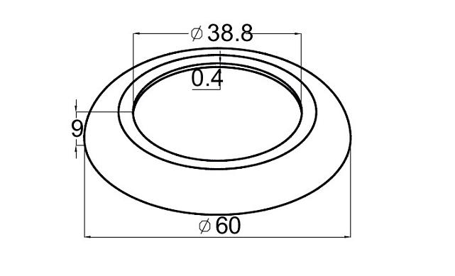 Низ стойки малый Ø38/60 х 0,4 х AISI 304 #400 k015-999 2