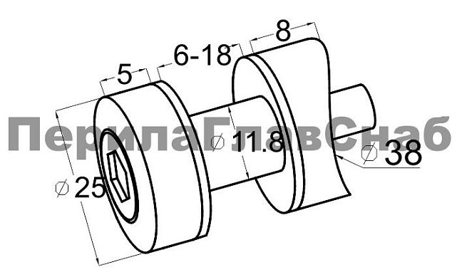Держатель для стекла точечный под Ø38.1 мм (AISI 304) k258 2