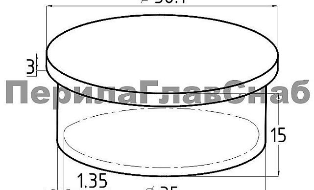Заглушка плоская на трубу Ø38.1 мм полированная литая (AISI 201) k093 3