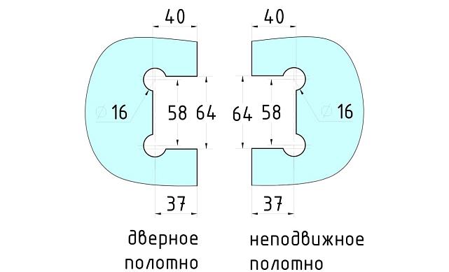 Петля для душевой кабины стекло-стекло 180° 90х55 мм латунь-хром, полированная t303 PC 5