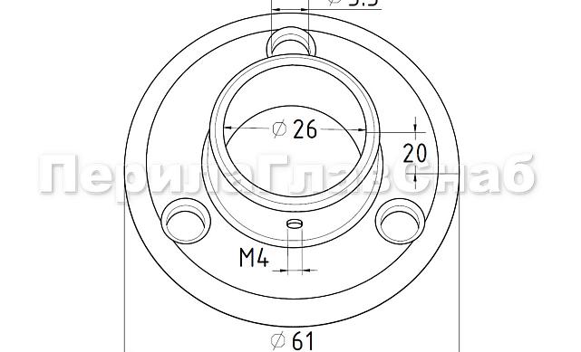 Фланец для трубы Ø25.4 мм, полированный (AISI 304) k355 3