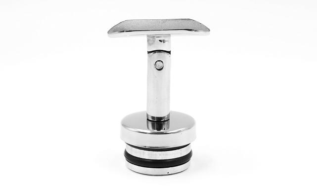 Наконечник палец с алюминиевой системой фиксации на стойке Ø42.4х1.5 мм, регулируемым ложементом под поручень Ø50.8 мм, полированный, литой, нержавеющий AISI 304 k206 3