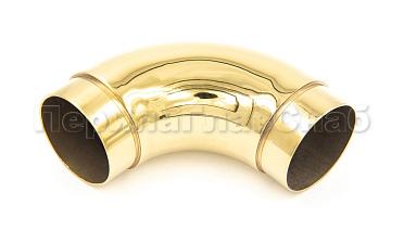 Отвод поручня под Ø50.8х102х1.45 мм, 90°, полированный 600 Grit, с двумя установочными кольцами, золото k052-88 купить в Перми